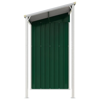 vidaXL Abri de jardin avec toit prolongé vert 277x110,5x181 cm acier