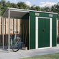 vidaXL Abri de jardin avec toit prolongé vert 277x110,5x181 cm acier