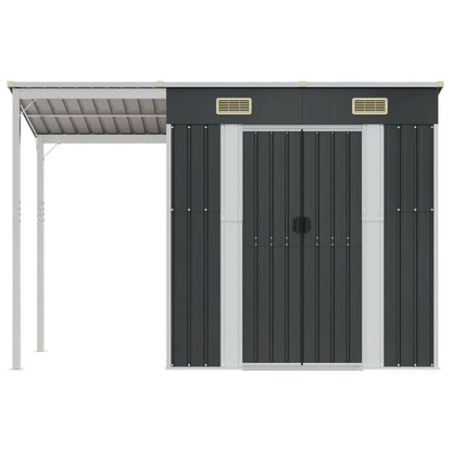 vidaXL Abri de jardin avec toit prolongé anthracite 277x110,5x181 cm