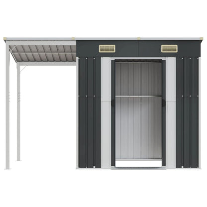 vidaXL Abri de jardin avec toit prolongé anthracite 277x110,5x181 cm