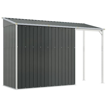 vidaXL Abri de jardin avec toit prolongé anthracite 277x110,5x181 cm