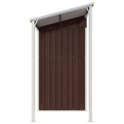 vidaXL Abri de jardin avec toit prolongé marron 277x110,5x181 cm acier