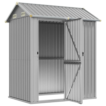 vidaXL Abri de jardin gris clair 192x152,5x237 cm acier galvanisé