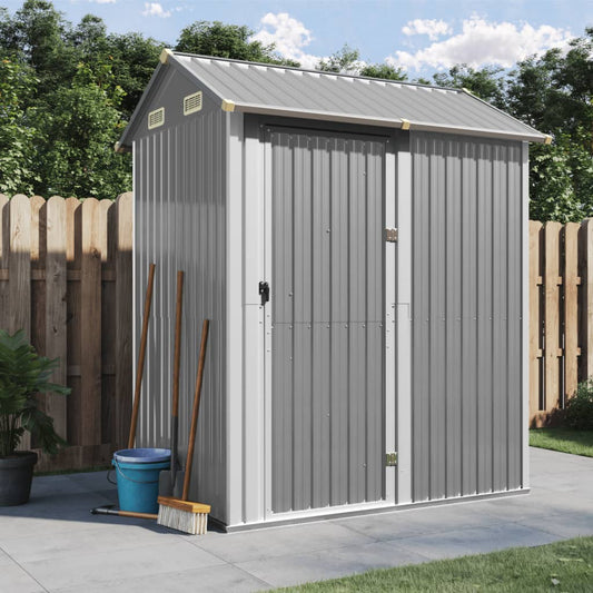 vidaXL Abri de jardin gris clair 192x152,5x237 cm acier galvanisé