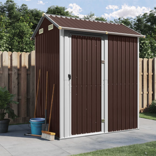 vidaXL Abri de jardin marron 192x152,5x237 cm acier galvanisé