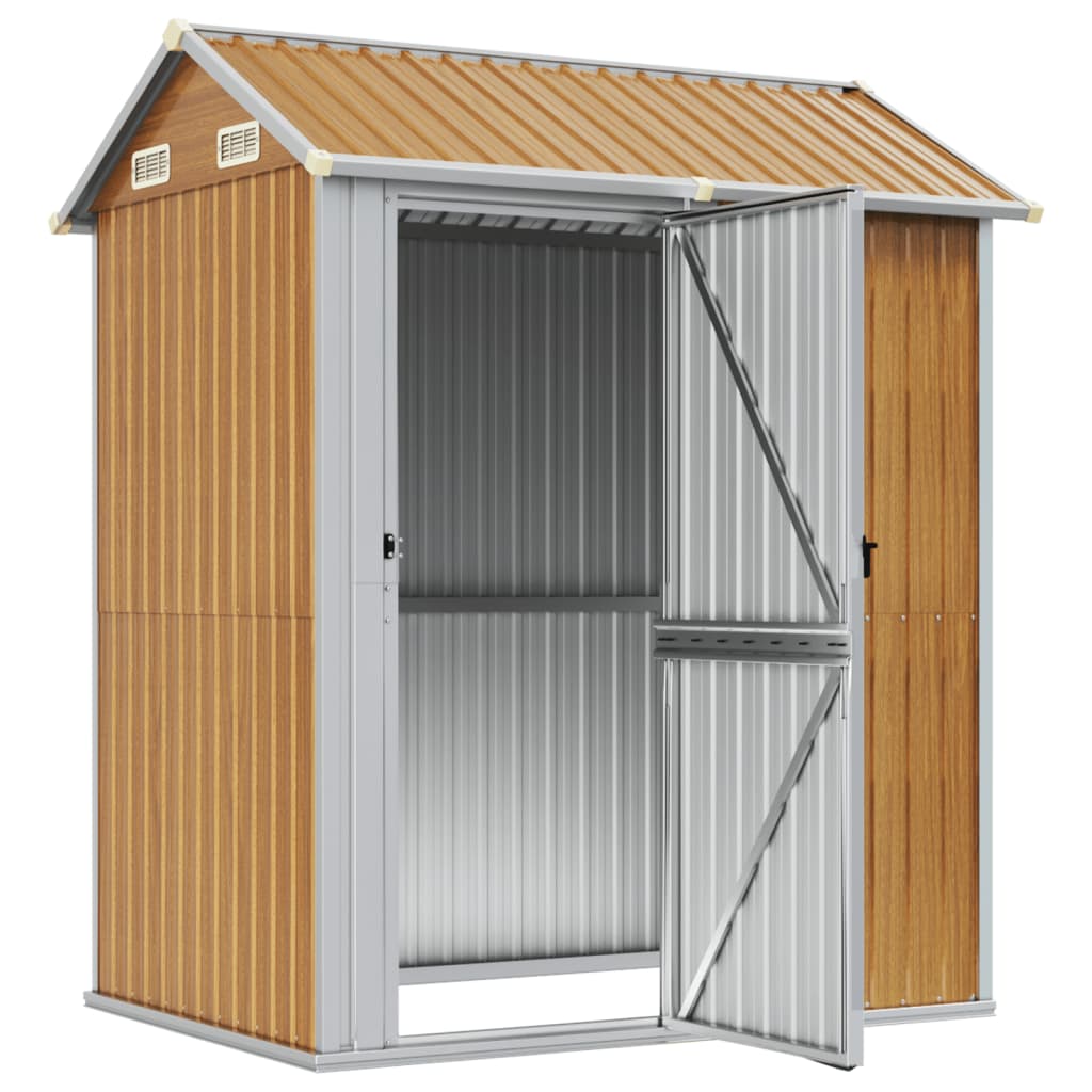 vidaXL Abri de jardin marron clair 192x152,5x237 cm acier galvanisé