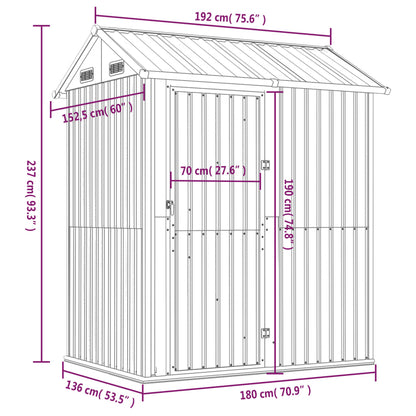 vidaXL Abri de jardin marron clair 192x152,5x237 cm acier galvanisé
