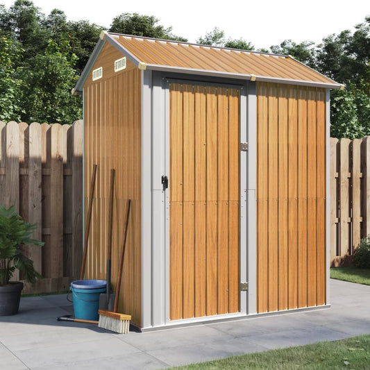 vidaXL Abri de jardin marron clair 192x152,5x237 cm acier galvanisé