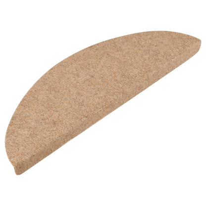 vidaXL Tapis d'escalier auto-adhésifs 10 pcs beige 56x17x3 cm