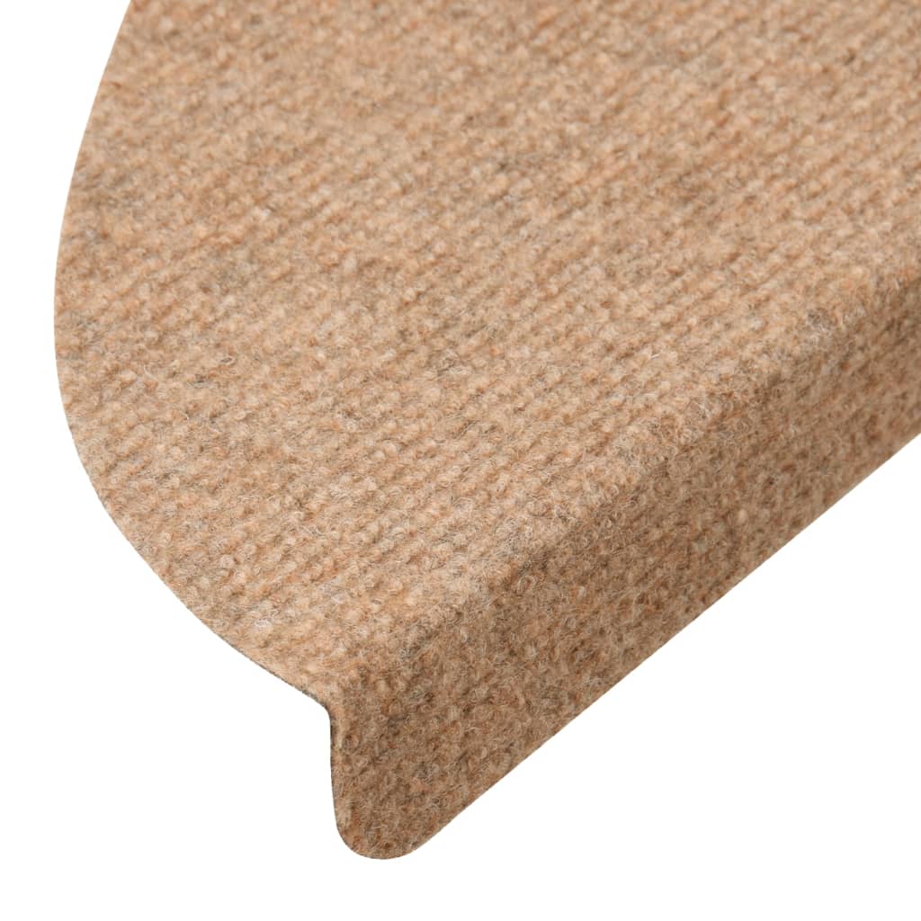 vidaXL Tapis d'escalier auto-adhésifs 10 pcs beige 56x17x3 cm