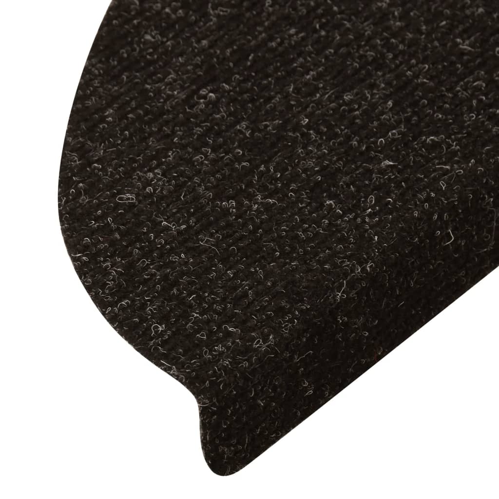 vidaXL Tapis d'escalier auto-adhésifs 10 pcs anthracite 65x22,5x3,5 cm