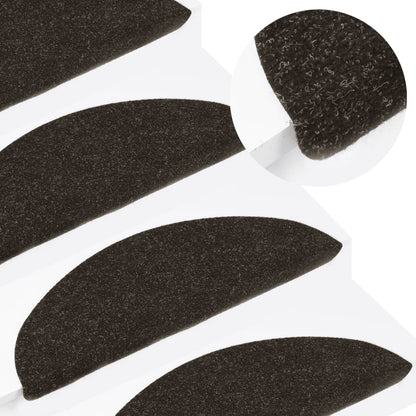 vidaXL Tapis d'escalier auto-adhésifs 10 pcs anthracite 65x22,5x3,5 cm