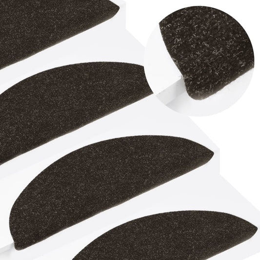 vidaXL Tapis d'escalier auto-adhésifs 10 pcs anthracite 65x22,5x3,5 cm
