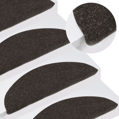 vidaXL Tapis d'escalier auto-adhésifs 10 pcs noir 56x17x3 cm