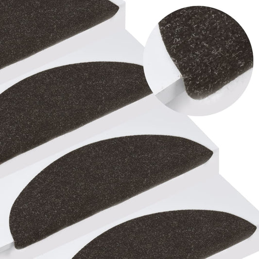 vidaXL Tapis d'escalier auto-adhésifs 10 pcs noir 65x22,5x3,5 cm