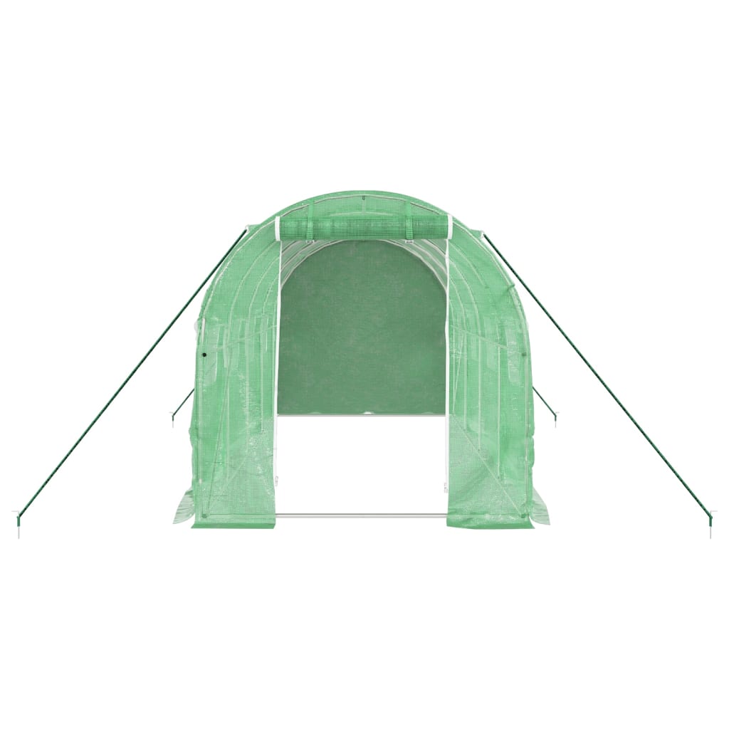 vidaXL Serre avec cadre en acier vert 8 m² 4x2x2 m