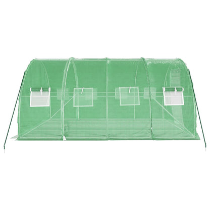 vidaXL Serre avec cadre en acier vert 12 m² 4x3x2 m