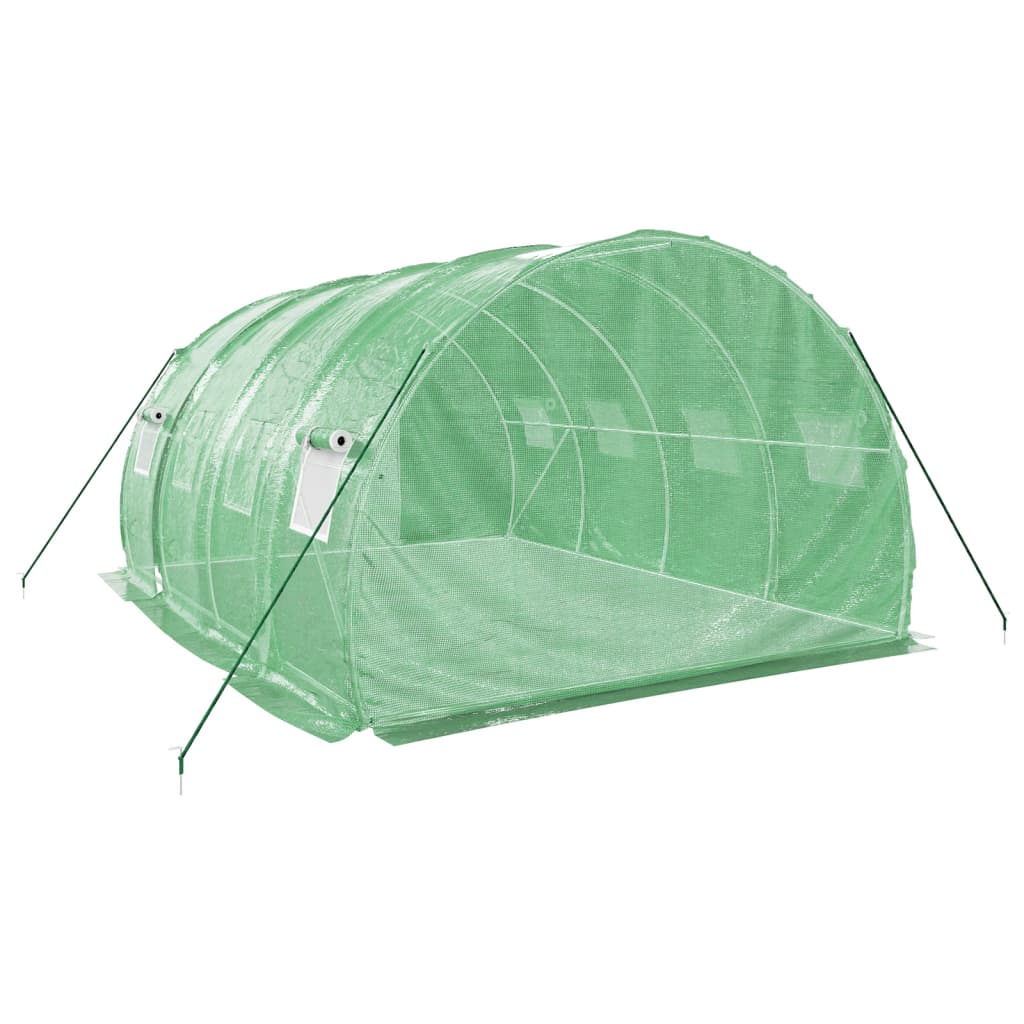 vidaXL Serre avec cadre en acier vert 12 m² 4x3x2 m