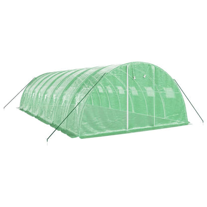 vidaXL Serre avec cadre en acier vert 32 m² 8x4x2 m