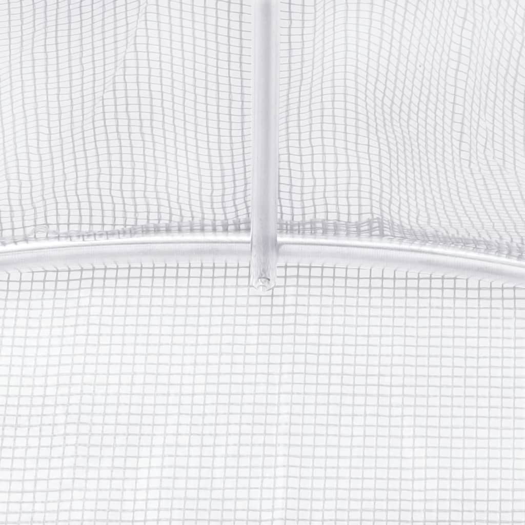 vidaXL Serre avec cadre en acier blanc 16 m² 4x4x2 m