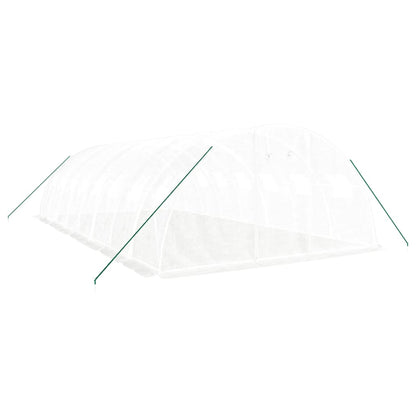 vidaXL Serre avec cadre en acier blanc 32 m² 8x4x2 m