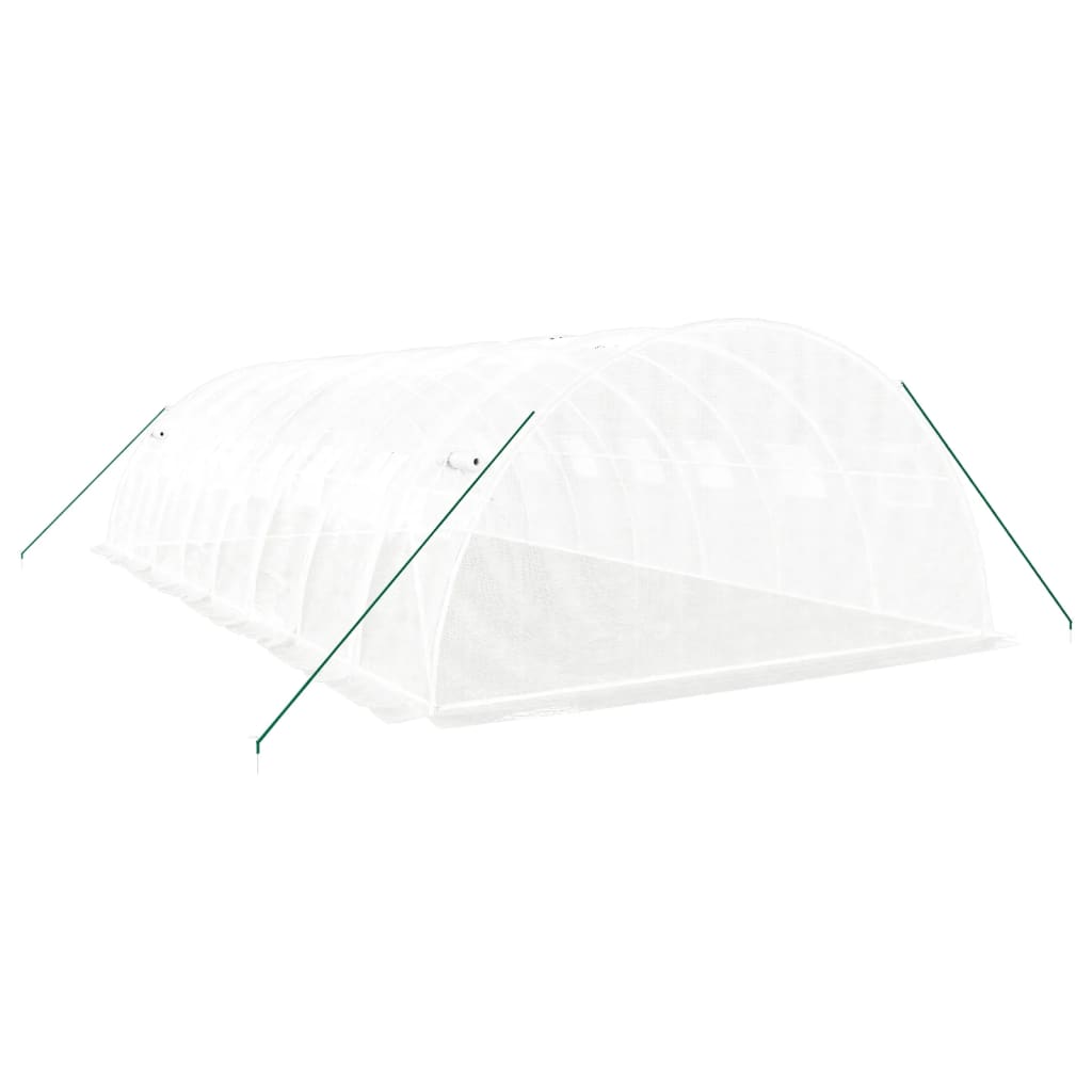 vidaXL Serre avec cadre en acier blanc 32 m² 8x4x2 m
