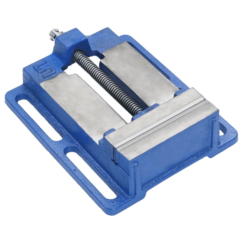 vidaXL Étau pour perceuse à colonne bleu 121 mm fonte