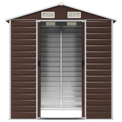 vidaXL Abri de jardin marron 191x130x198 cm acier galvanisé