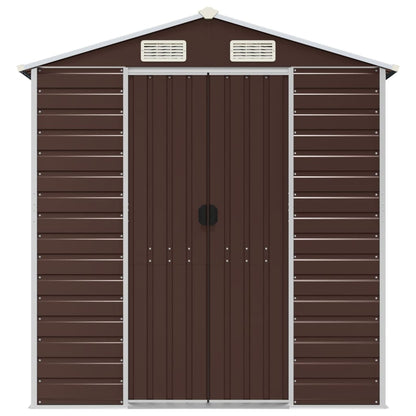vidaXL Abri de jardin marron 191x215x198 cm acier galvanisé