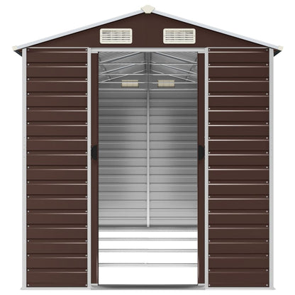 vidaXL Abri de jardin marron 191x385x198 cm acier galvanisé