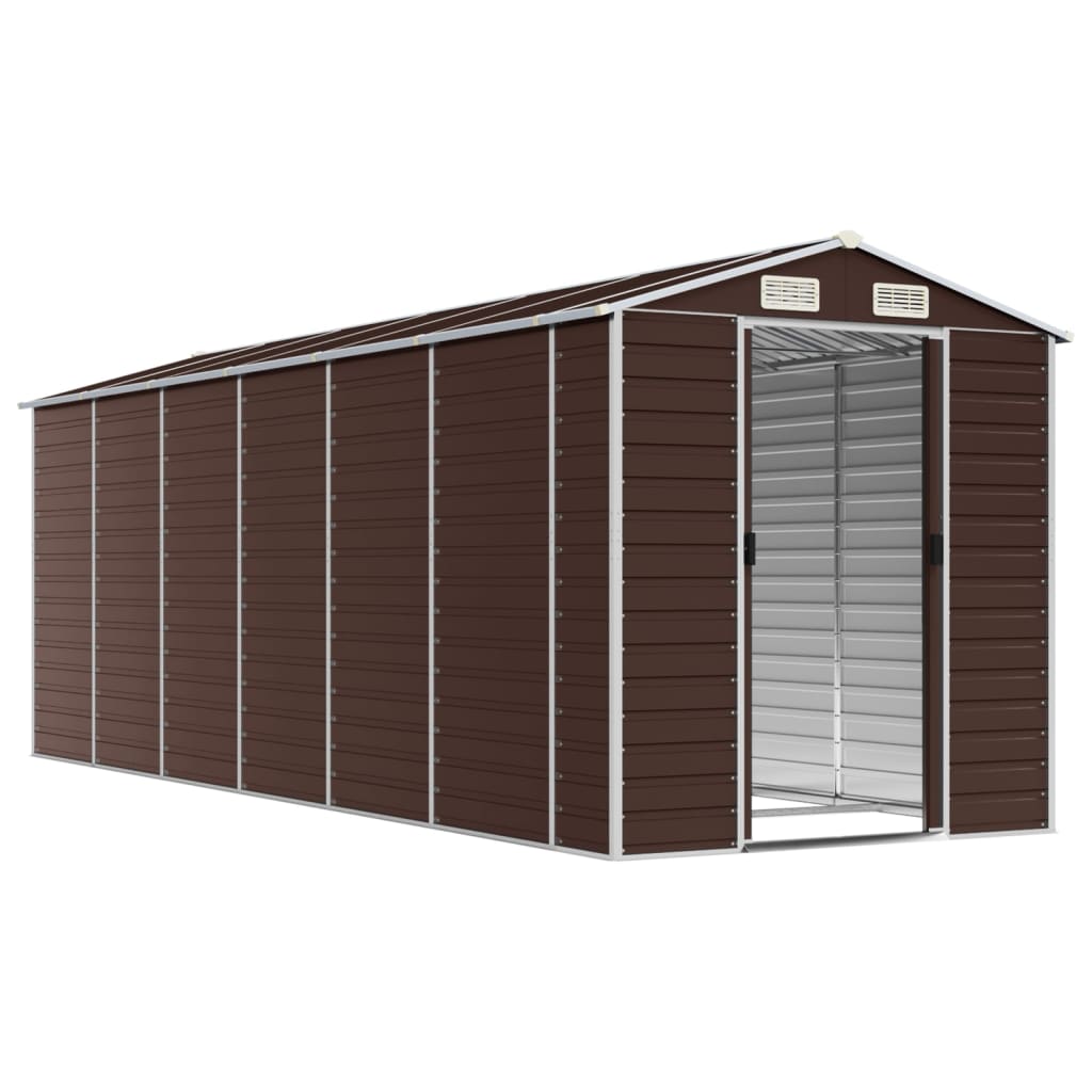 vidaXL Abri de jardin marron 191x555x198 cm acier galvanisé