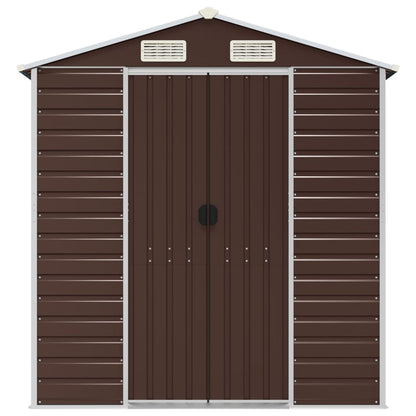 vidaXL Abri de jardin marron 191x555x198 cm acier galvanisé