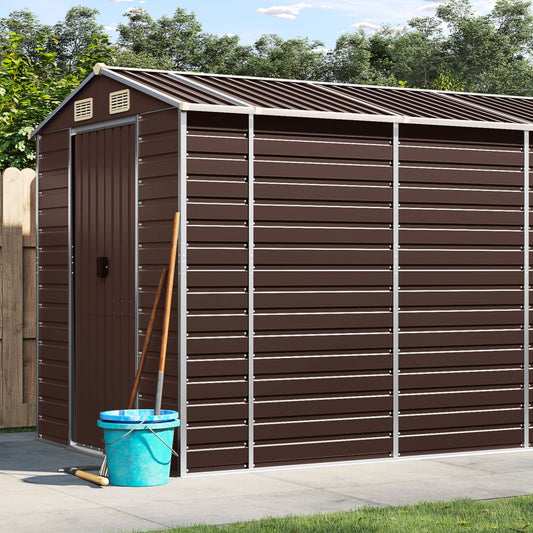 vidaXL Abri de jardin marron 191x555x198 cm acier galvanisé
