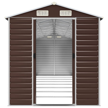 vidaXL Abri de jardin marron 191x725x198 cm acier galvanisé