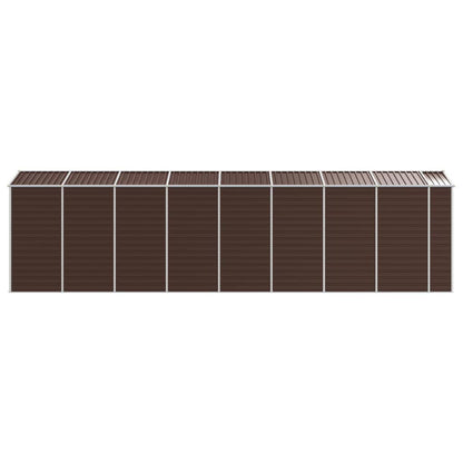 vidaXL Abri de jardin marron 191x725x198 cm acier galvanisé