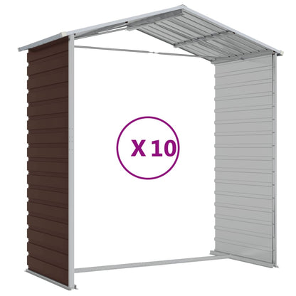 vidaXL Abri de jardin marron 191x895x198 cm acier galvanisé