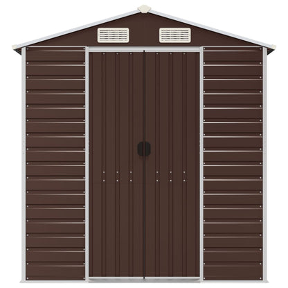 vidaXL Abri de jardin marron 191x980x198 cm acier galvanisé