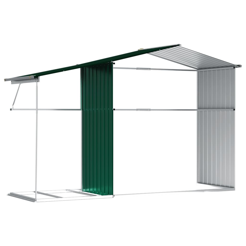 vidaXL Abri de jardin vert 277x192,5x179 cm acier galvanisé