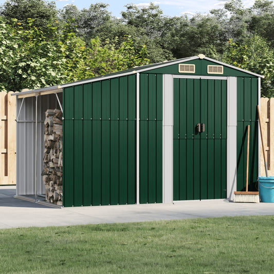 vidaXL Abri de jardin vert 277x192,5x179 cm acier galvanisé