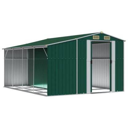 vidaXL Abri de jardin vert 277x365,5x179 cm acier galvanisé