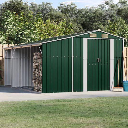 vidaXL Abri de jardin vert 277x365,5x179 cm acier galvanisé