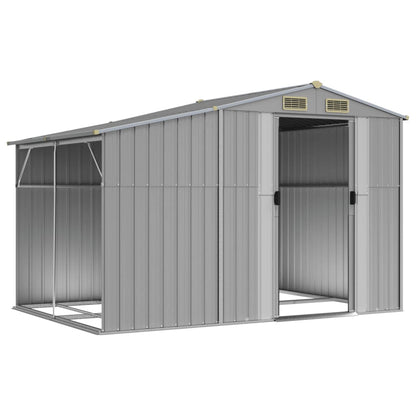 vidaXL Abri de jardin gris 277x192,5x179 cm acier galvanisé