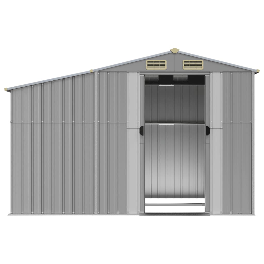 vidaXL Abri de jardin gris 277x192,5x179 cm acier galvanisé