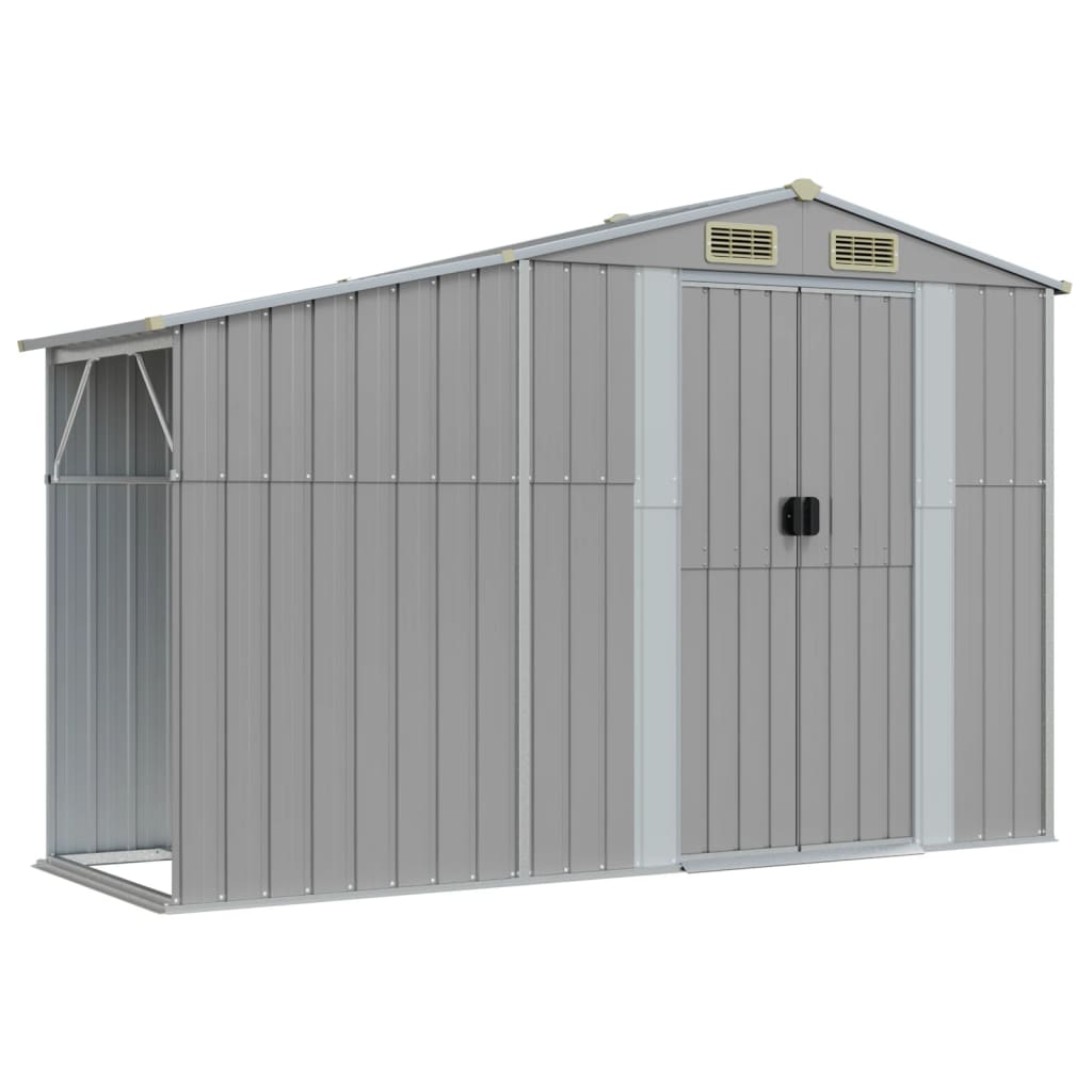 vidaXL Abri de jardin gris 277x192,5x179 cm acier galvanisé