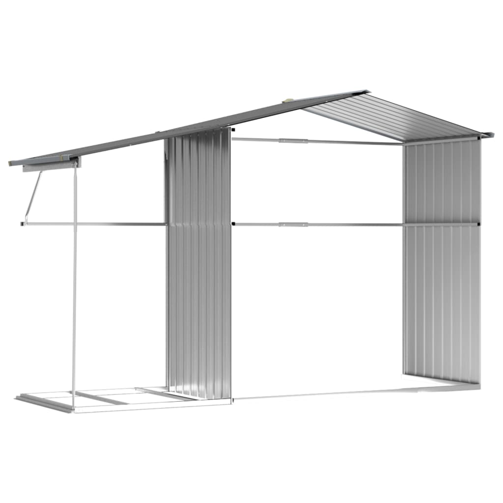 vidaXL Abri de jardin gris 277x192,5x179 cm acier galvanisé