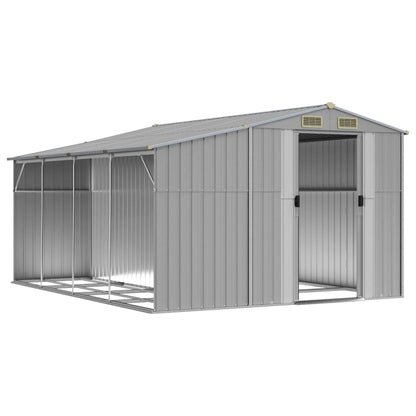 vidaXL Abri de jardin gris 277x365,5x179 cm acier galvanisé