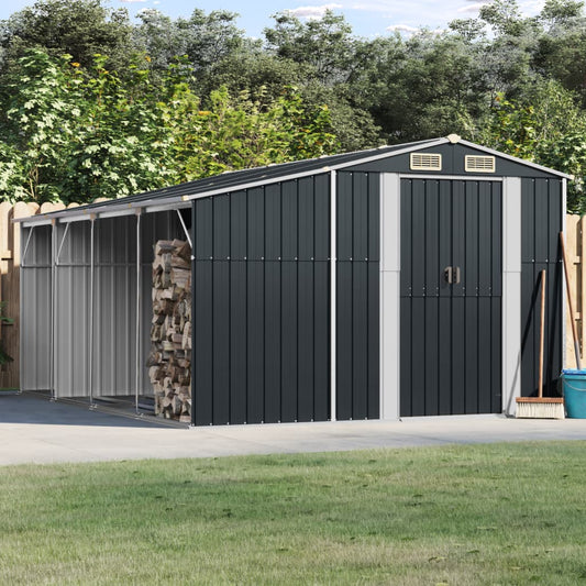 vidaXL Abri de jardin anthracite 277x365,5x179 cm acier galvanisé