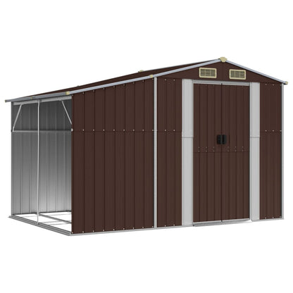 vidaXL Abri de jardin marron 277x192,5x179 cm acier galvanisé