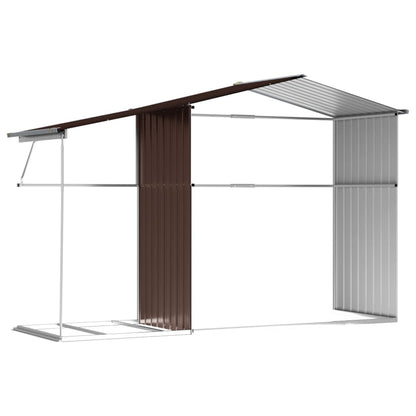vidaXL Abri de jardin marron 277x192,5x179 cm acier galvanisé