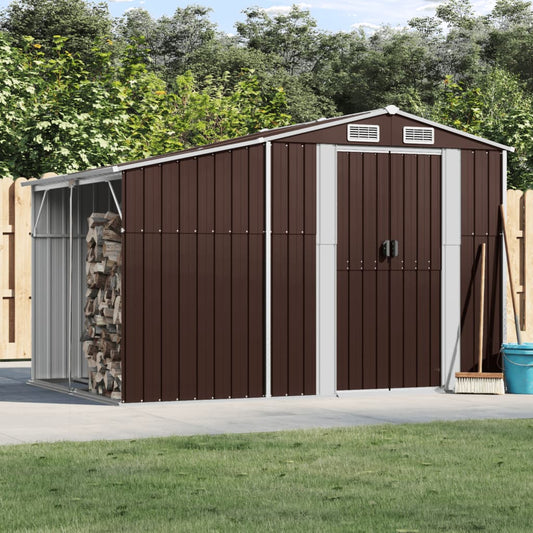 vidaXL Abri de jardin marron 277x192,5x179 cm acier galvanisé